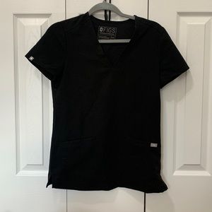 Figs Casma Black Scrub Top